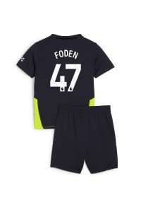 Manchester City Phil Foden #47 Babytruitje Uit tenue Kind 2024-25 Korte Mouw (+ Korte broeken)